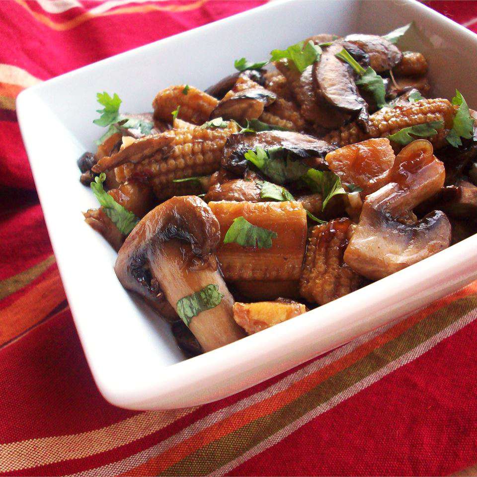 Stir-Fried Mushrooms with Baby Corn Recipe